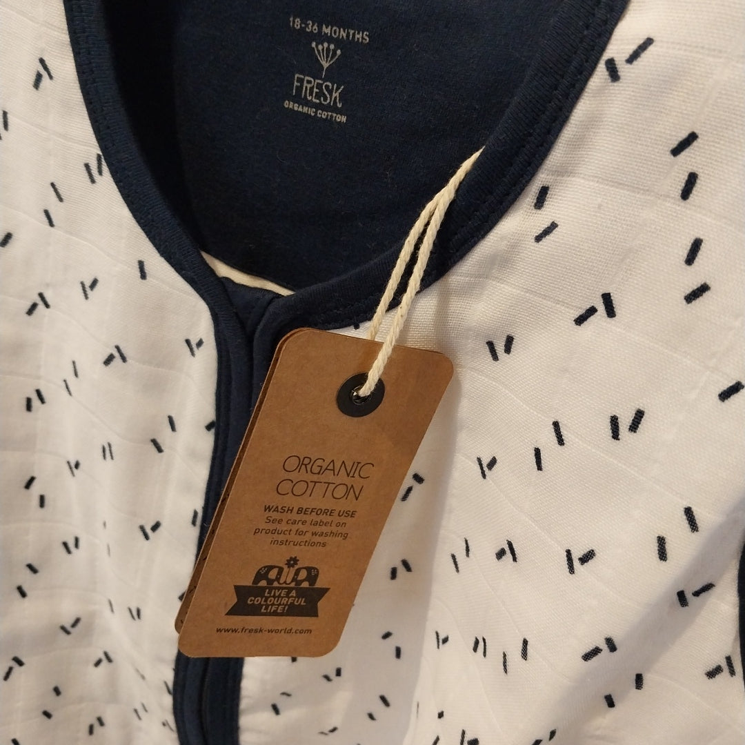 fresk slaapzak diagonals indigo hydrodoek 18 tm 36 mnd