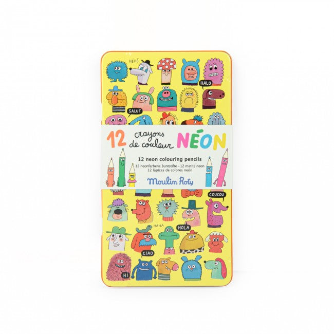 Moulin Roty kleurpotloden neon Les schmouks 3+
