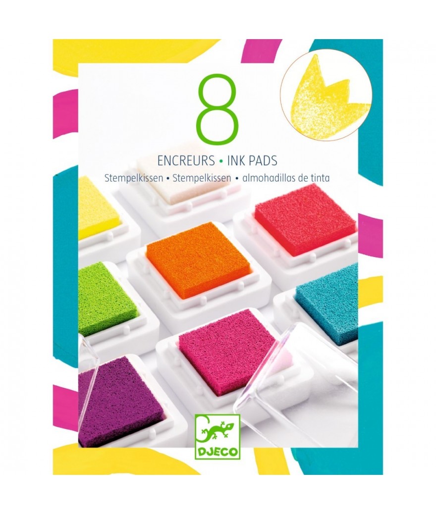 Djeco 8 inktkussens en 1 reiniger pop 5+