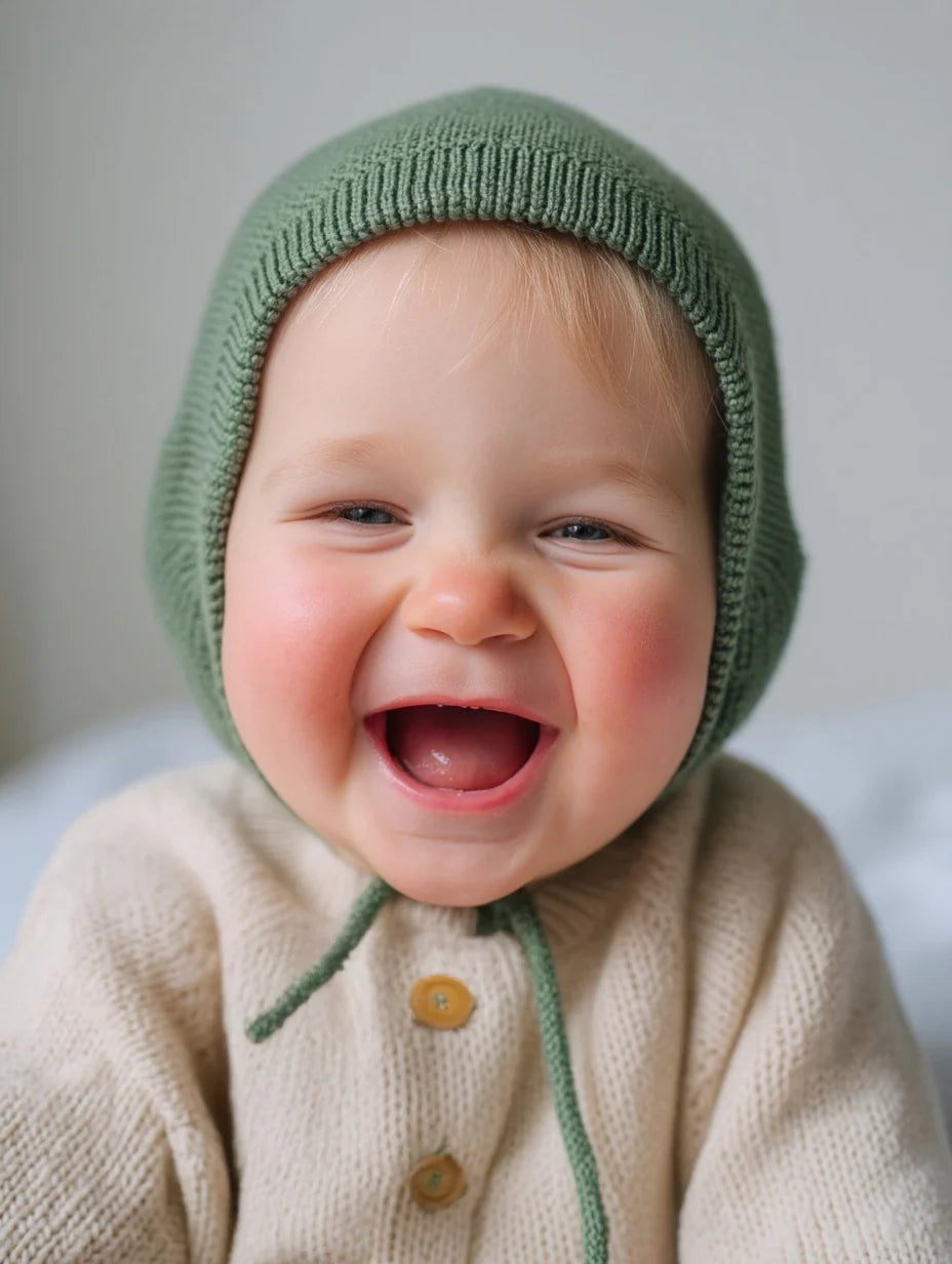 Lille Barn strikmuts Harper merinowol zacht groen 62/68