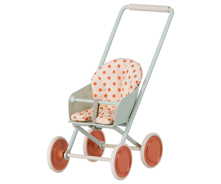 maileg poppenwagen stroller micro sky blue