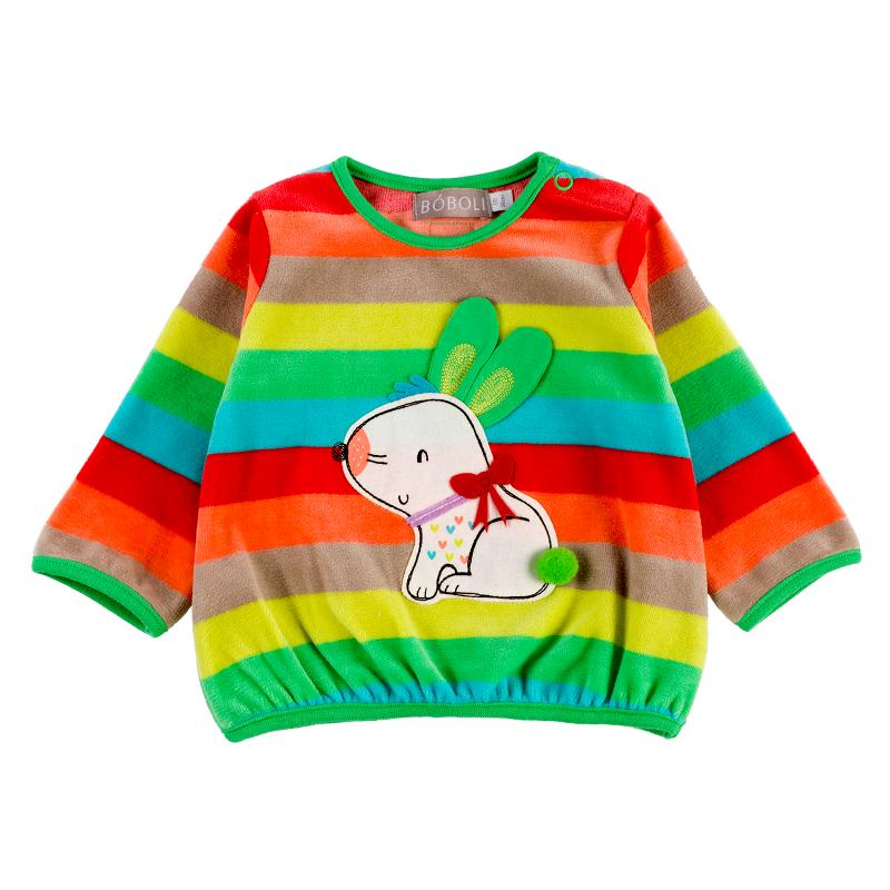 boboli jurk konijn velours 68-Trui-STA4kids design kinderkleding & speelgoed-Boboli