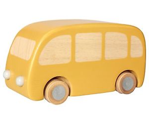 maileg bus hout geel wooden bus