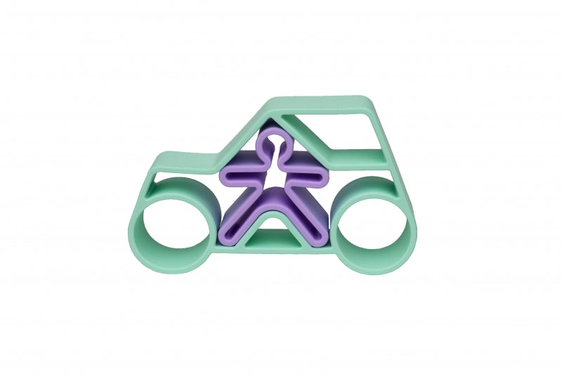 Dena bijtspeelgoed auto met mannetje mint 0+