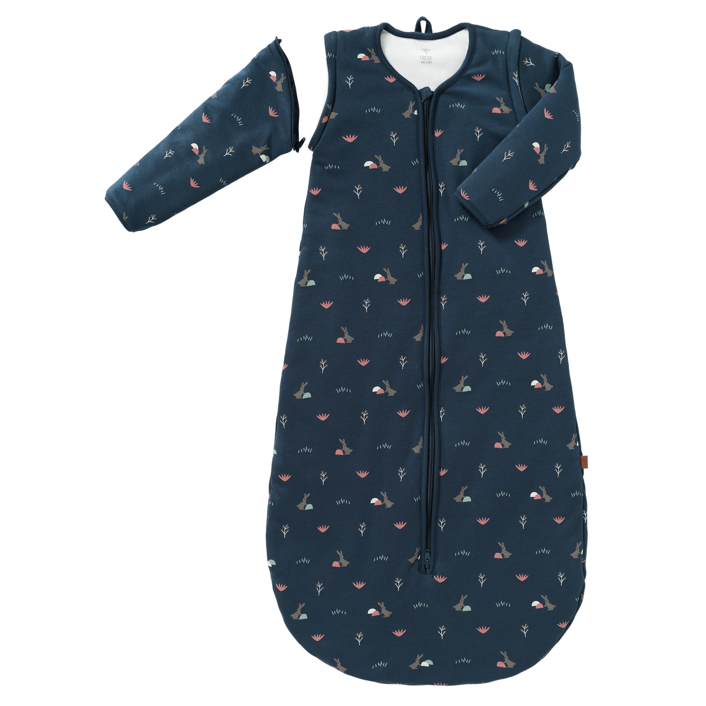Fresk Slaapzak interlock met lichte voering Rabbit mood indigo 70 cm