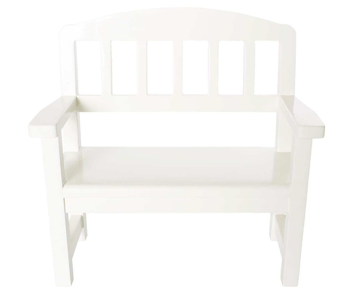maileg poppenbankje wooden bench off white