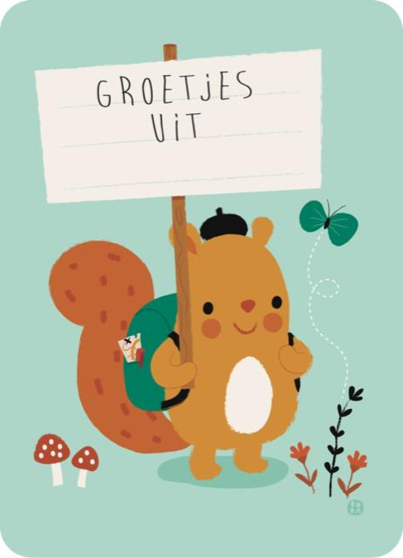 Bora wenskaart & env. Groetjes uit