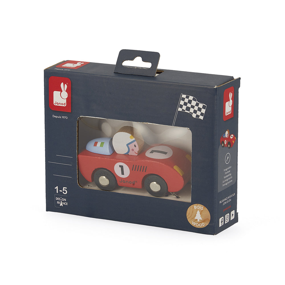 Janod speelgoedauto racing speed rood of blauw 1+