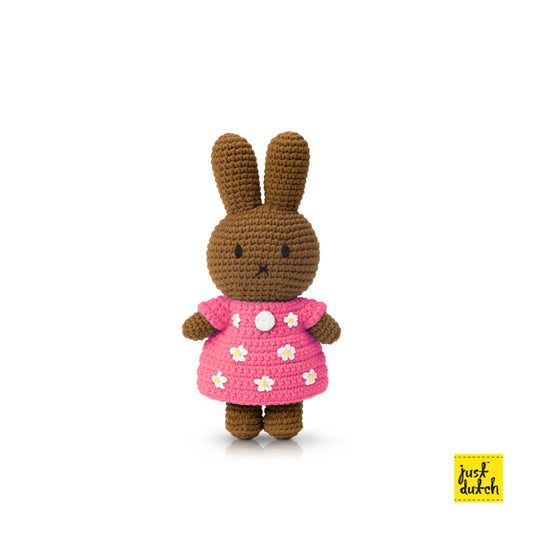 Justdutch nina handmade in bloemenjurk 0+ Pink