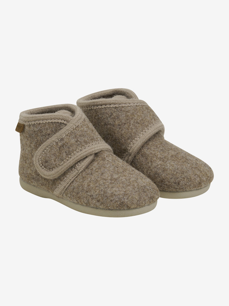Enfant sloffen wol walnut melange