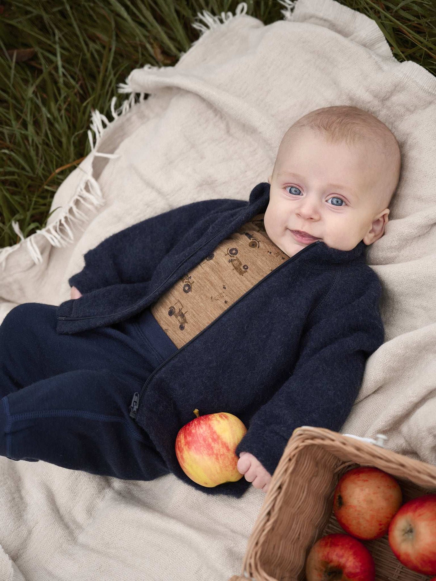 CeLaVi Jas met rits Zachte wol nachtblauw 100 cm