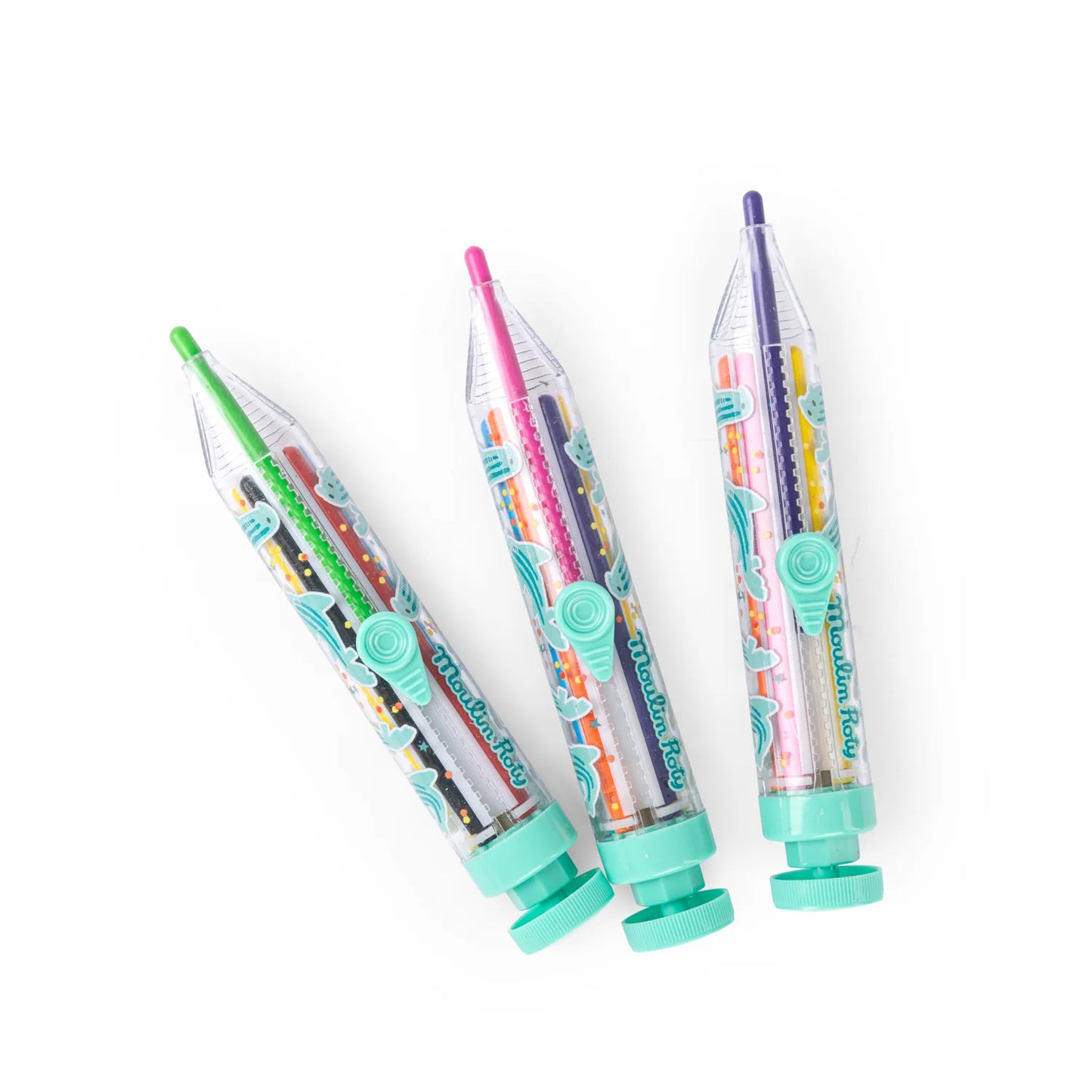 Moulin Roty pen meerkleurige waskrijt Les Petites Merveilles 3+