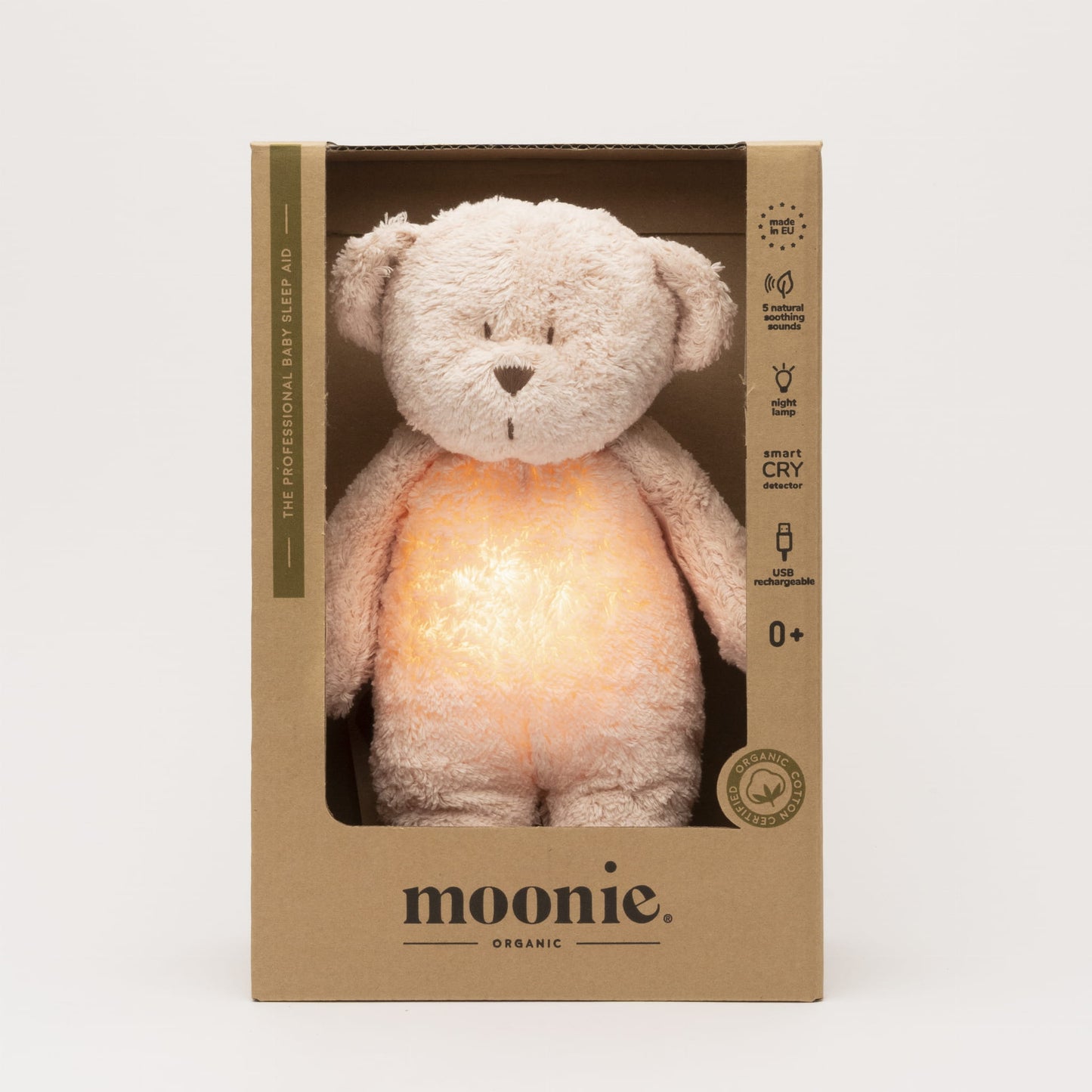 Moonie organic humming bear sand of grijs 0+