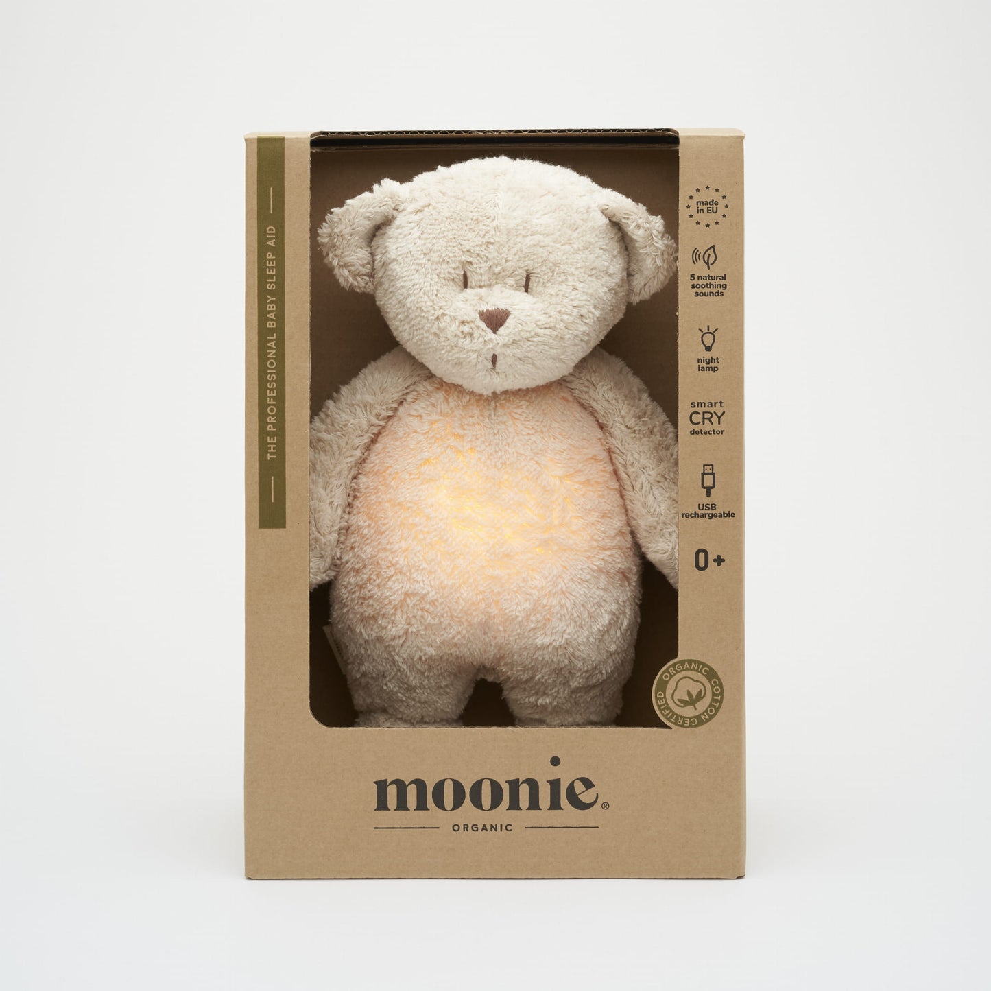 Moonie organic humming bear sand of grijs 0+