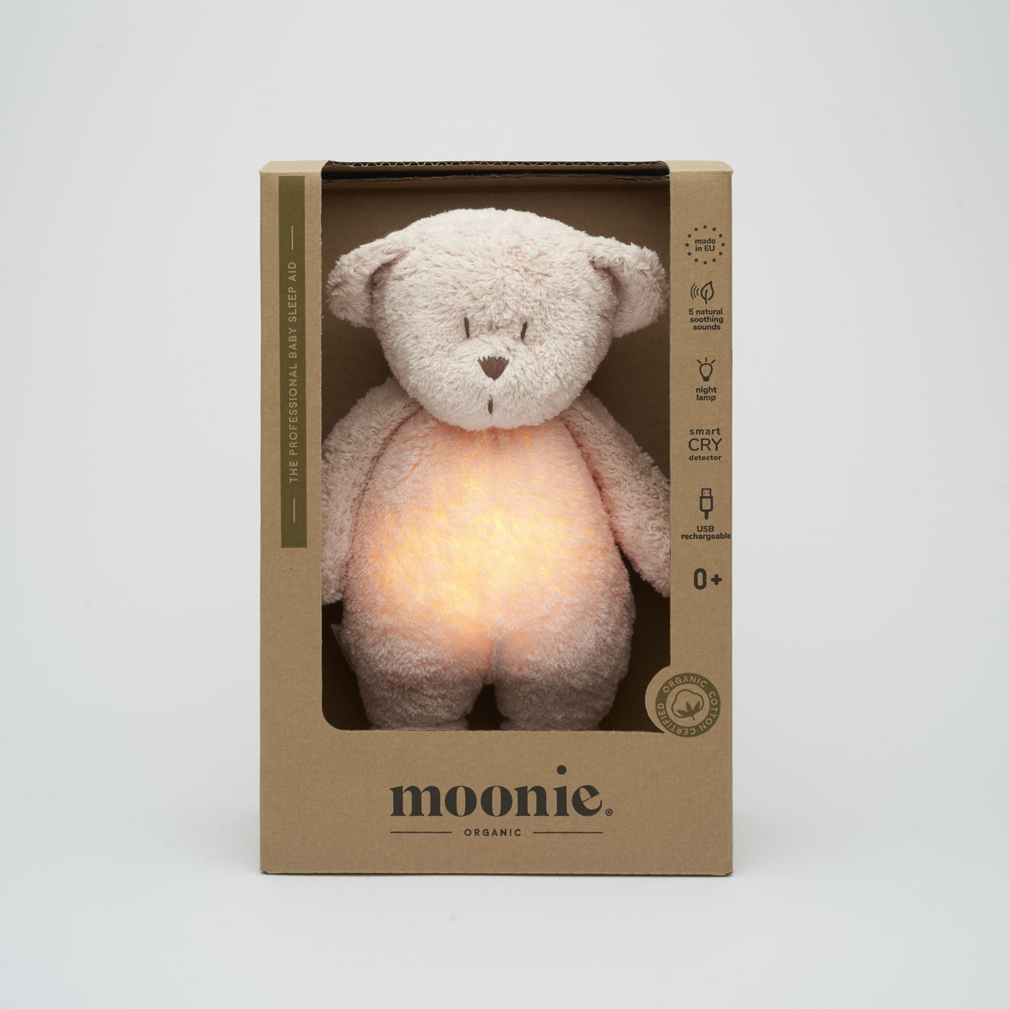 Moonie organic humming bear sand of grijs 0+