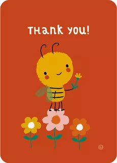 Bora ansichtkaart thank you rood bij