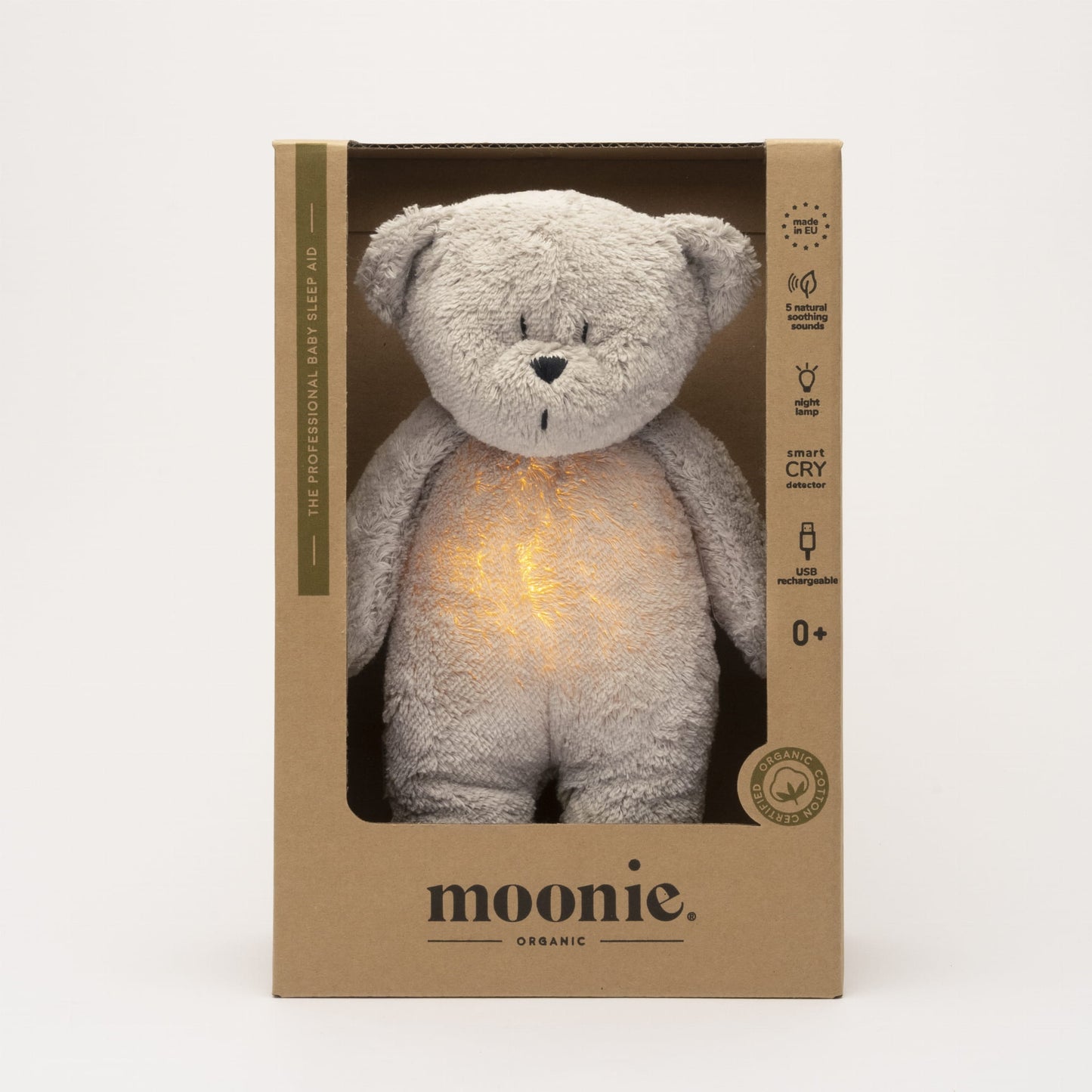 Moonie organic humming bear sand of grijs 0+