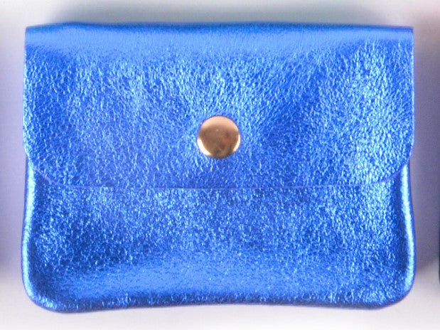 Giuliano portemonnee metallic blauw