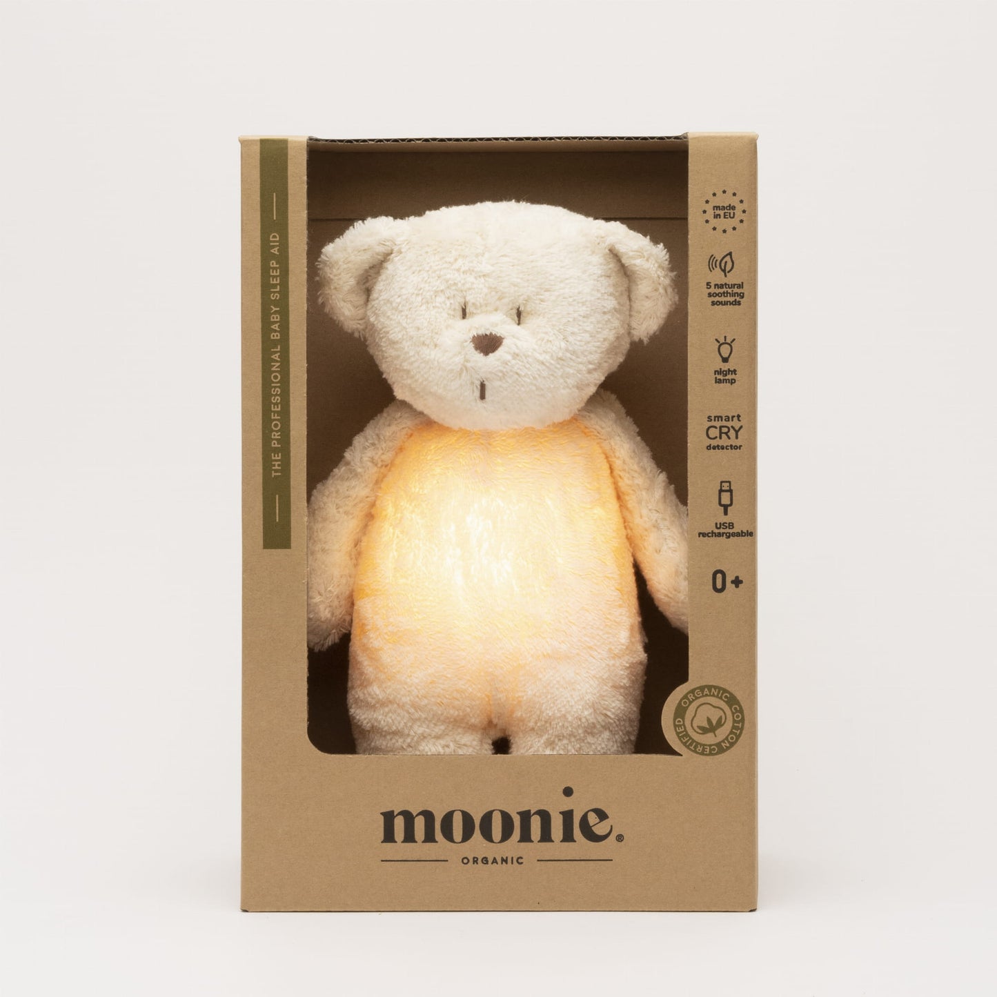 Moonie organic humming bear sand of grijs 0+