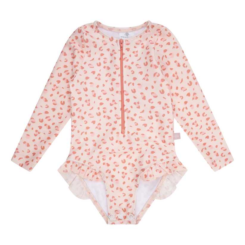 SE UV Badpak meisje lange mouw Old Pink Panterprint 122/128