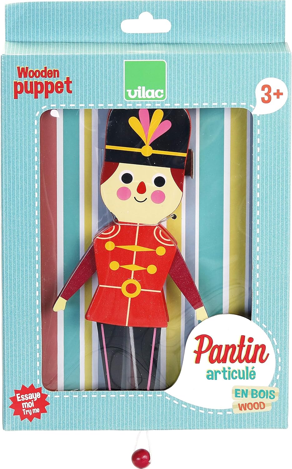 Vilac marionette trekpop hout horse guard