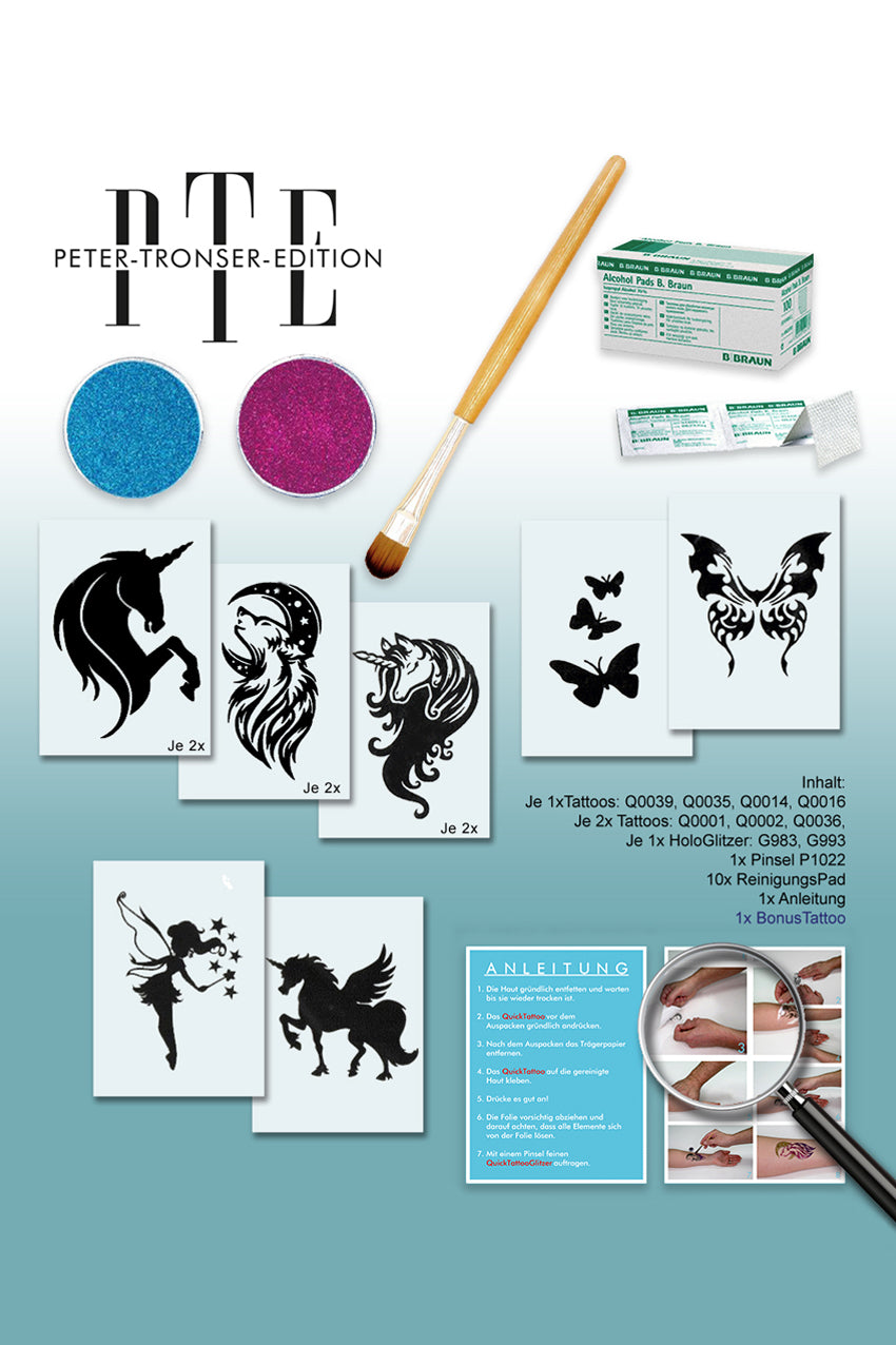 PXP QuickTattoo Glitter tattoo sjabloon box meisje