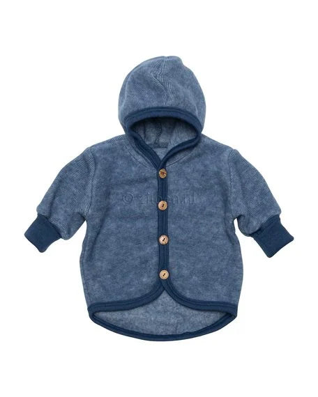 Cosilana vest wolfleece capuchon blauw