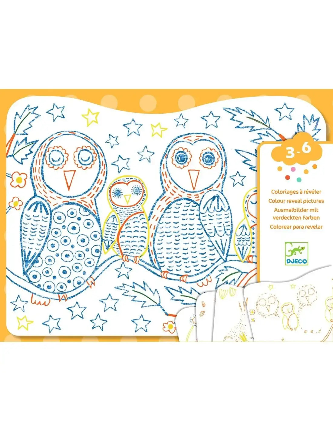 Djeco kleurplaten dierenfamilies in het bos 3+