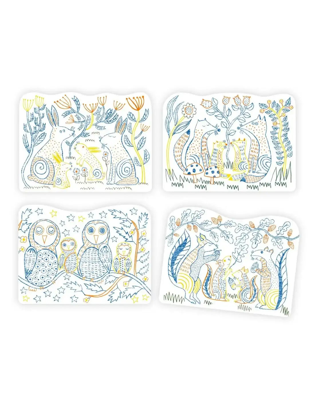 Djeco kleurplaten dierenfamilies in het bos 3+