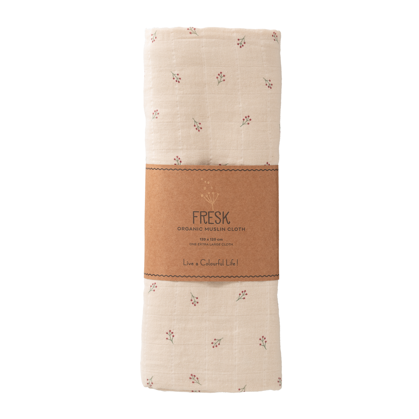 Fresk Swaddle 120x120 cm Berries beige