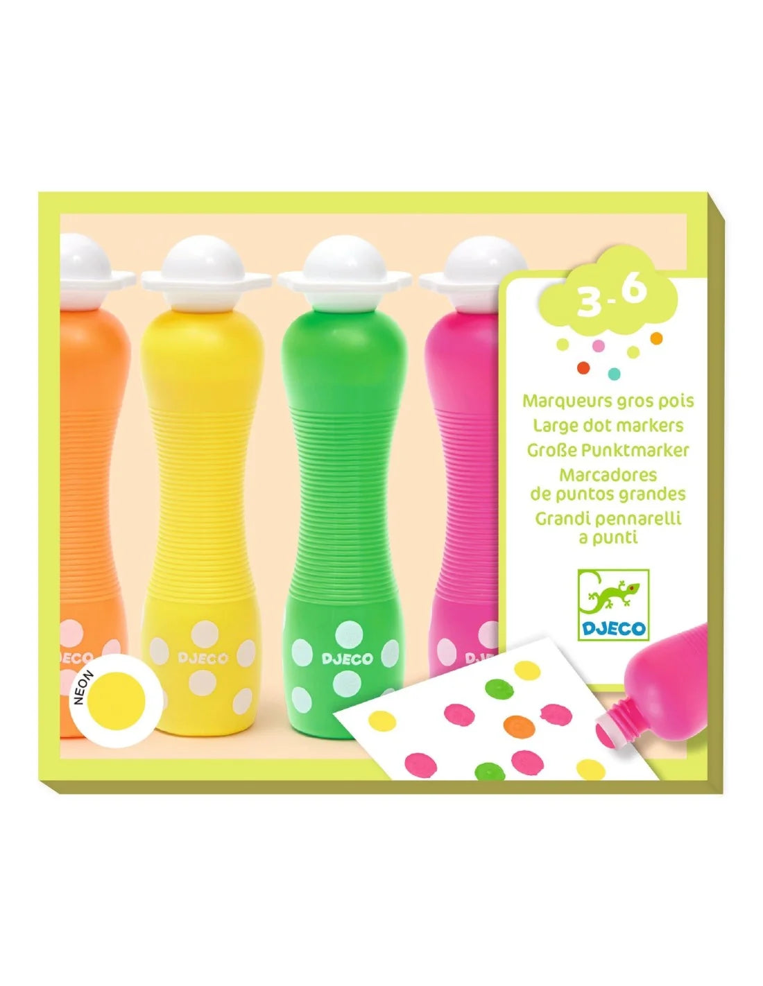 Djeco stippelstiften neon 3+