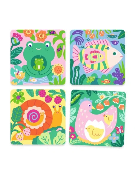 Djeco kleuren met water babydieren uit de tuin +18 m