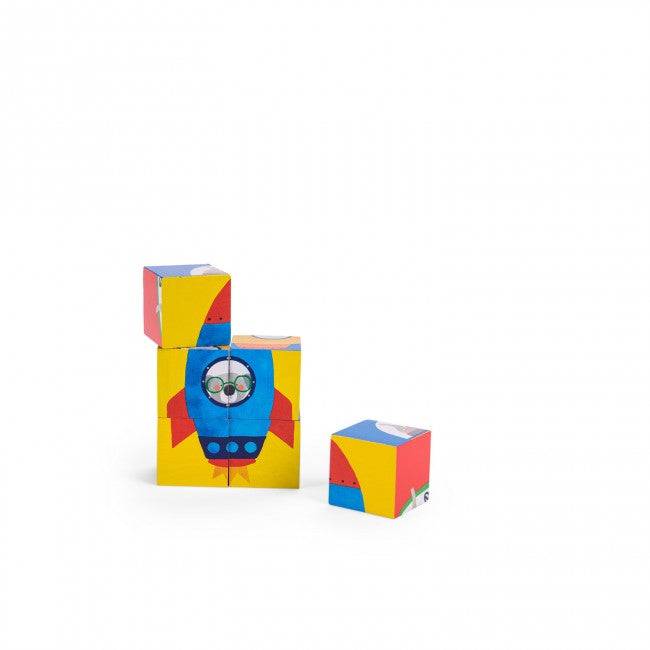 Moulin Roty Puzzel met 6 blokjes Les Popipop +18m