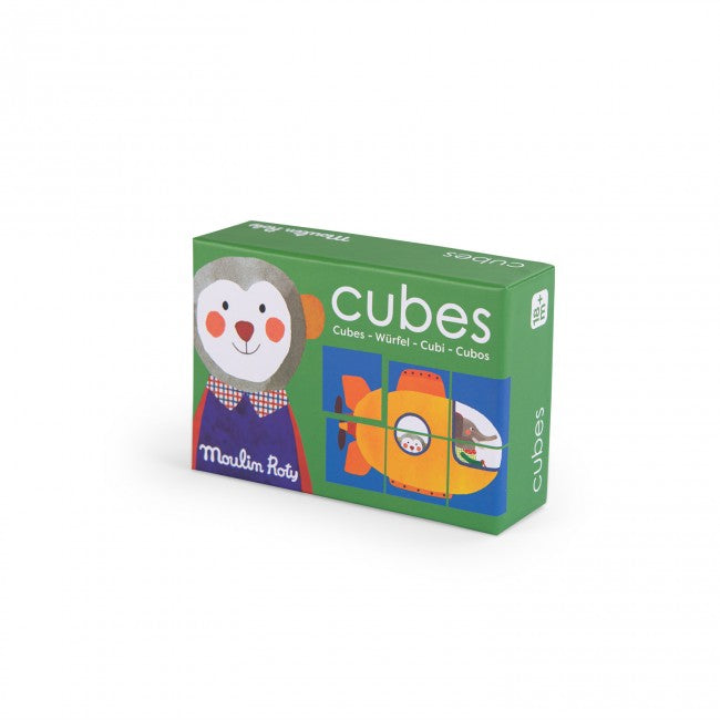 Moulin Roty Puzzel met 6 blokjes Les Popipop +18m