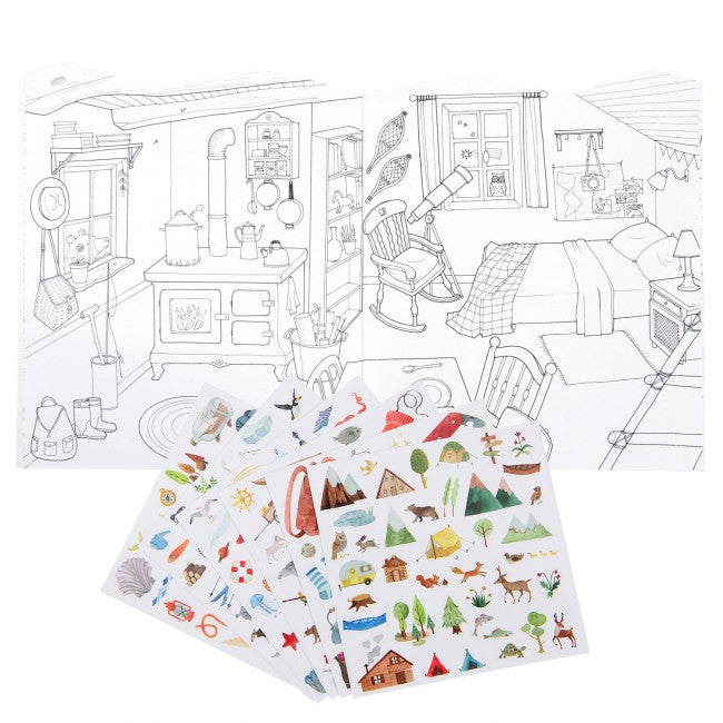 Moulin Roty kleur en stickerboek explorer 3+