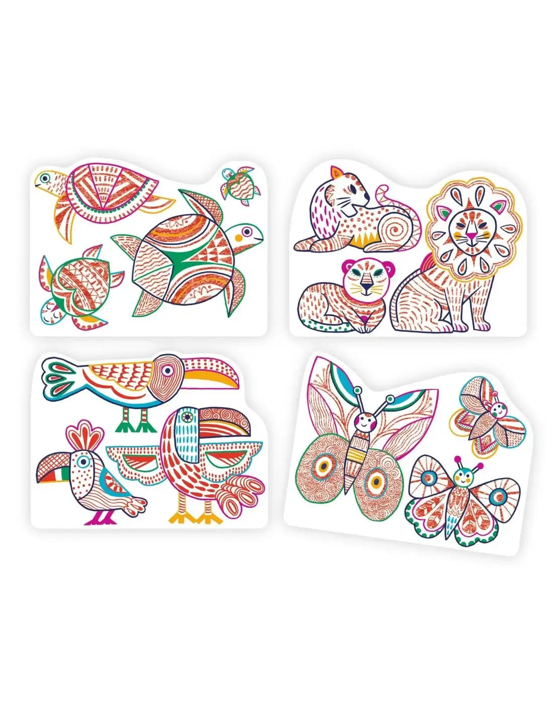 Djeco kleurplaten wilde dierenfamilies 3+