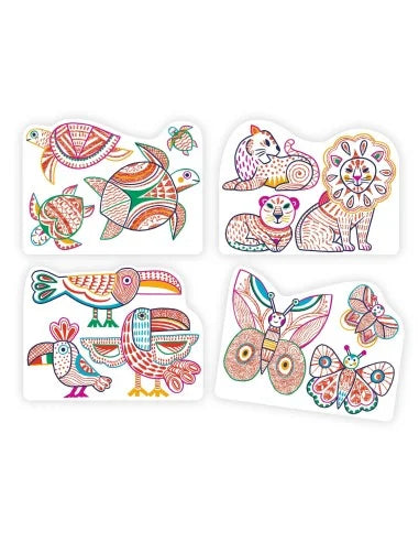 Djeco kleurplaten wilde dierenfamilies 3+