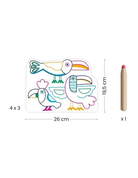 Djeco kleurplaten wilde dierenfamilies 3+