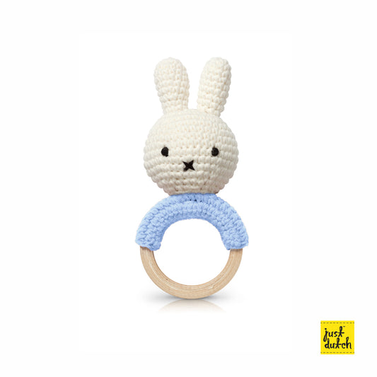 justdutch nijntje handgemaakte bijtring rammelaar blauw