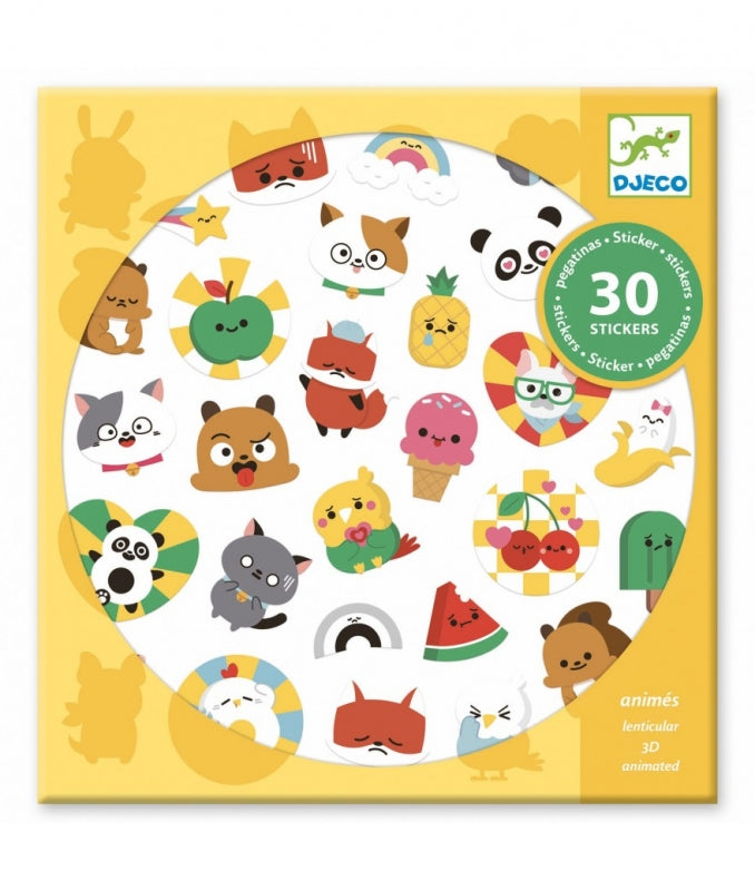 djeco stickers 3d emoji 30 stuks
