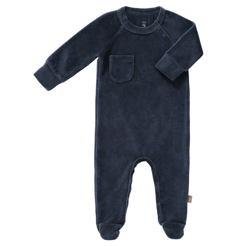 Fresk Pyjama velours with feet Indigo size: 3-6 m