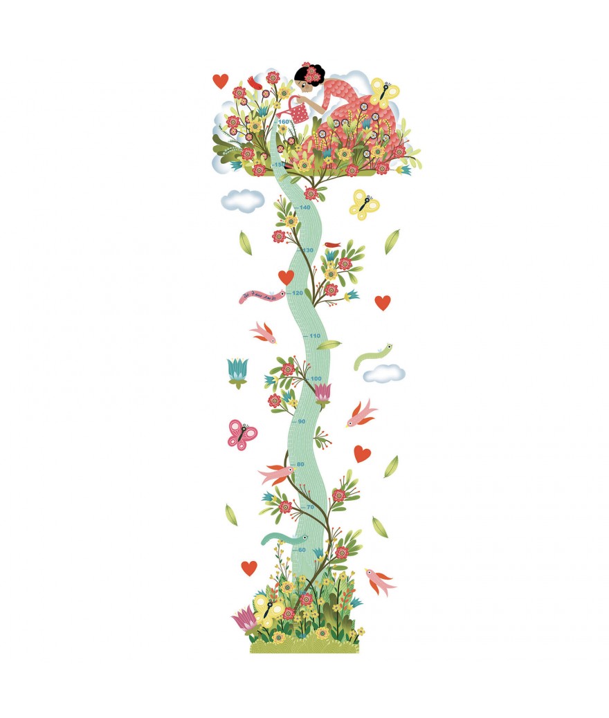 Djeco Removable Height Chart Garden Girl