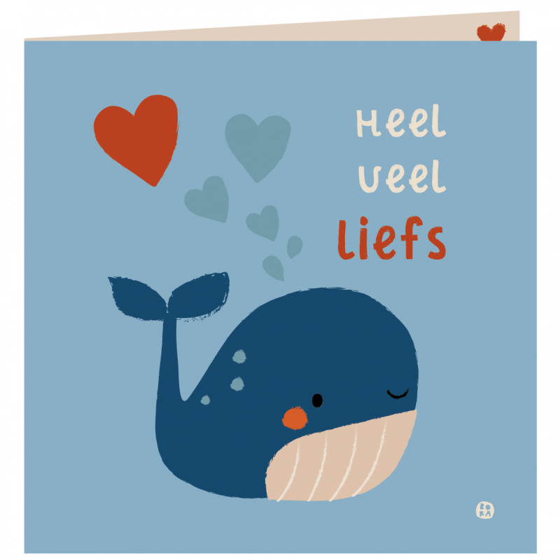 Bora wenskaart walvis heel veel liefs