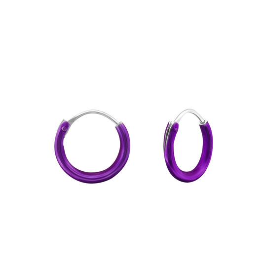 PJ oorbellen hoops mini purple